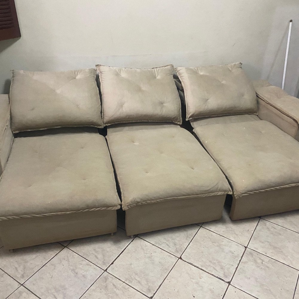 Sofá limpo depois da higienização em Campinas